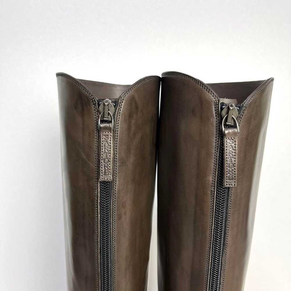 36.5 SARTORE Back Zip Long Boots Dark Brown 23.5 - image 2