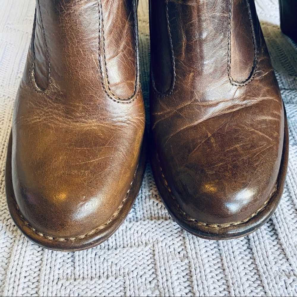 Frye brown leather villager pull on boots, size 6 - image 4