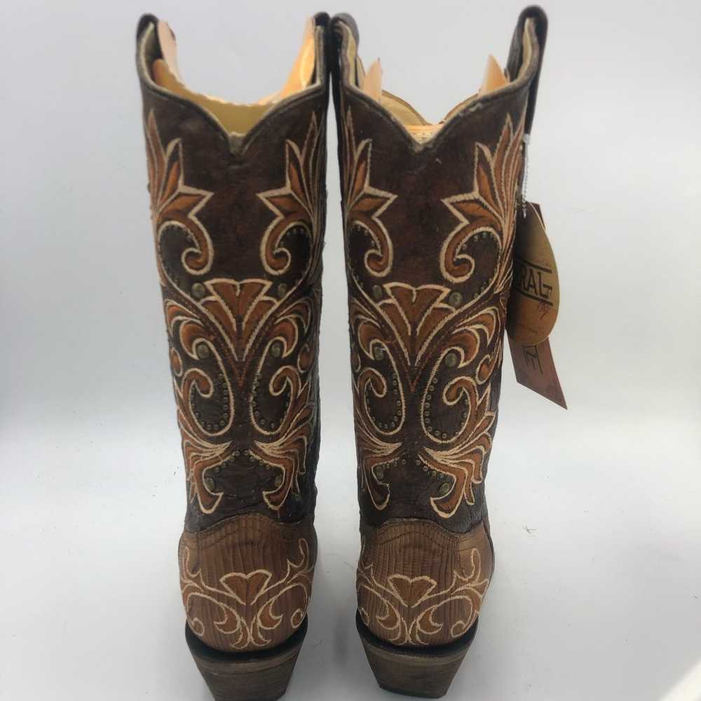 Corral Womens Lizard Inlay & Embroidered Boots Br… - image 5