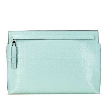 Blue LOEWE Embossed Anagram Repeat T Clutch - image 1