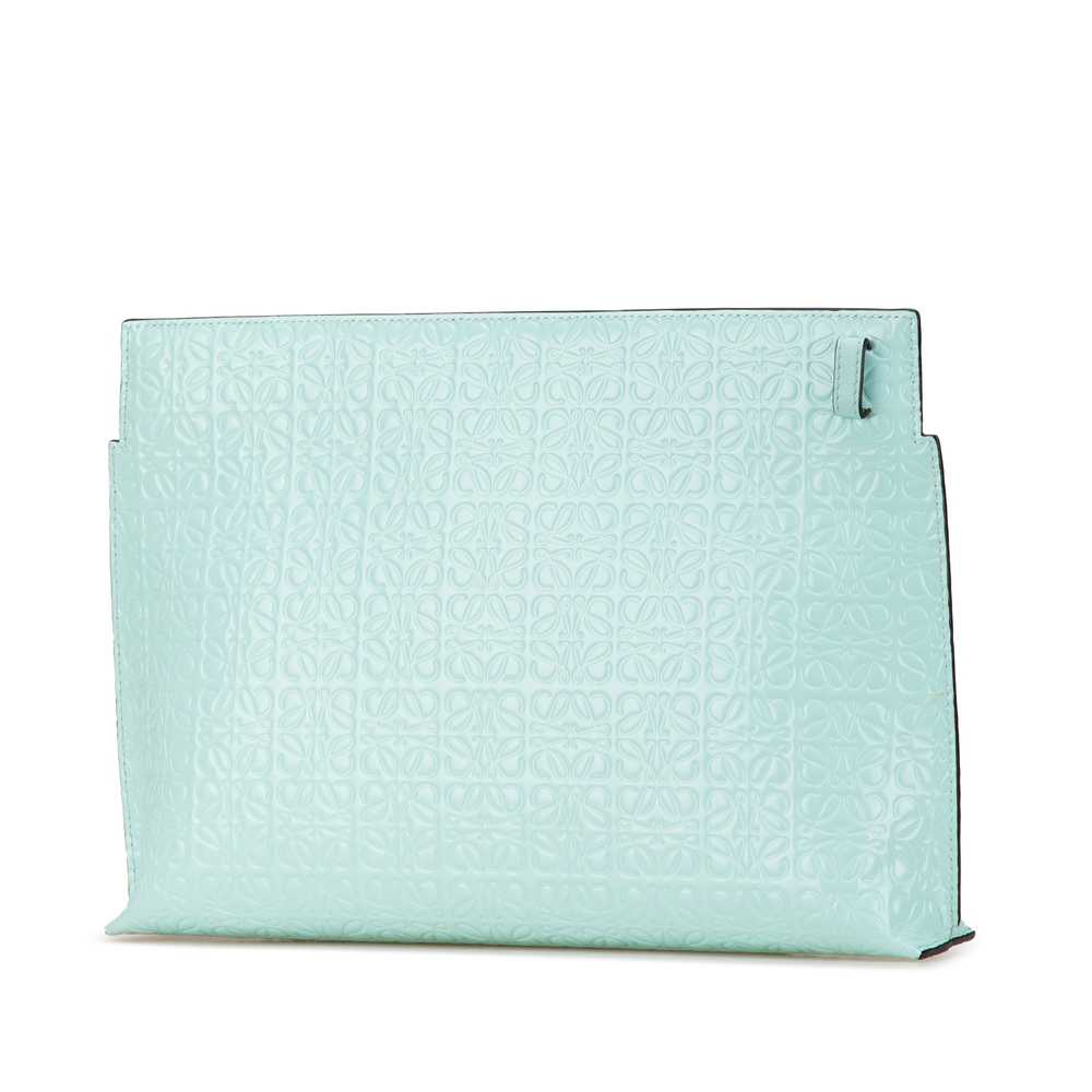 Blue LOEWE Embossed Anagram Repeat T Clutch - image 2