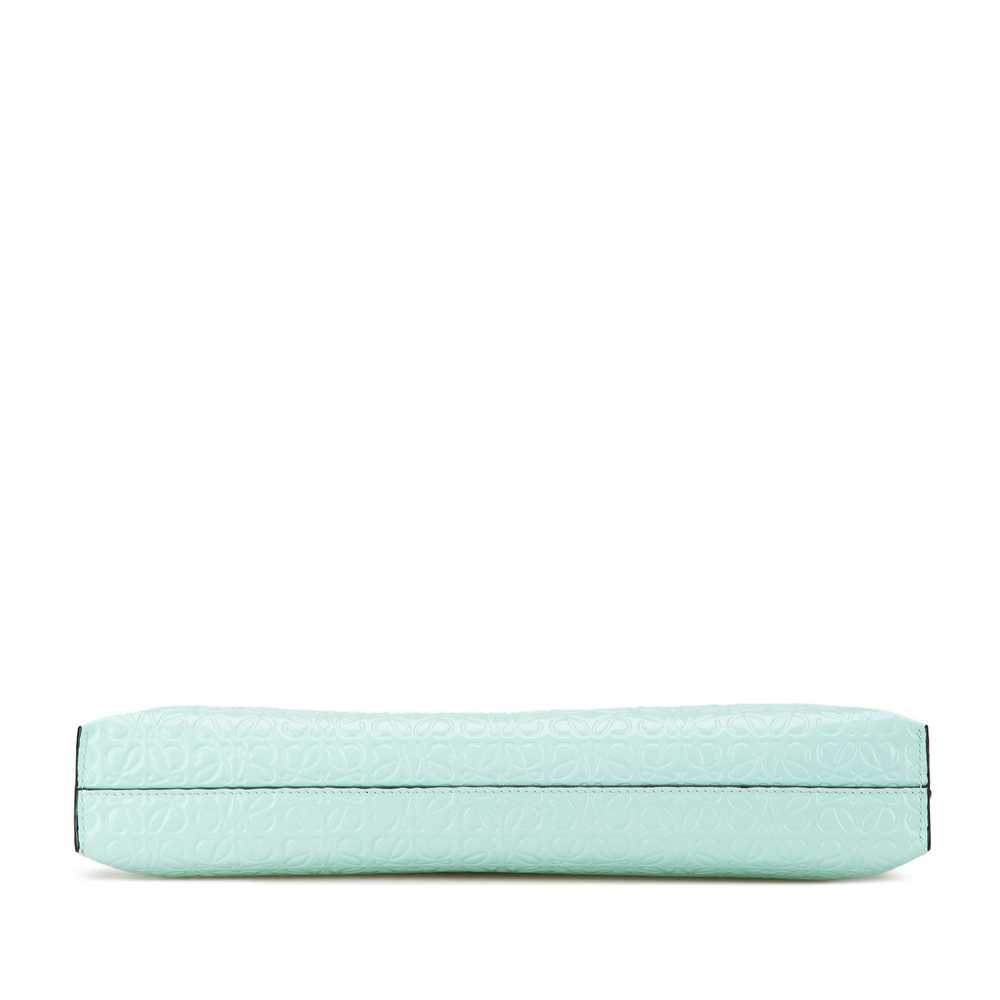 Blue LOEWE Embossed Anagram Repeat T Clutch - image 3