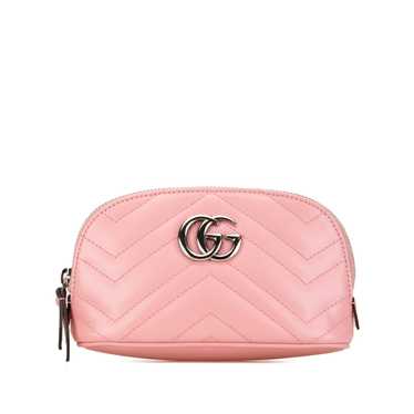 Pink Gucci GG Marmont Matelasse Cosmetic Pouch