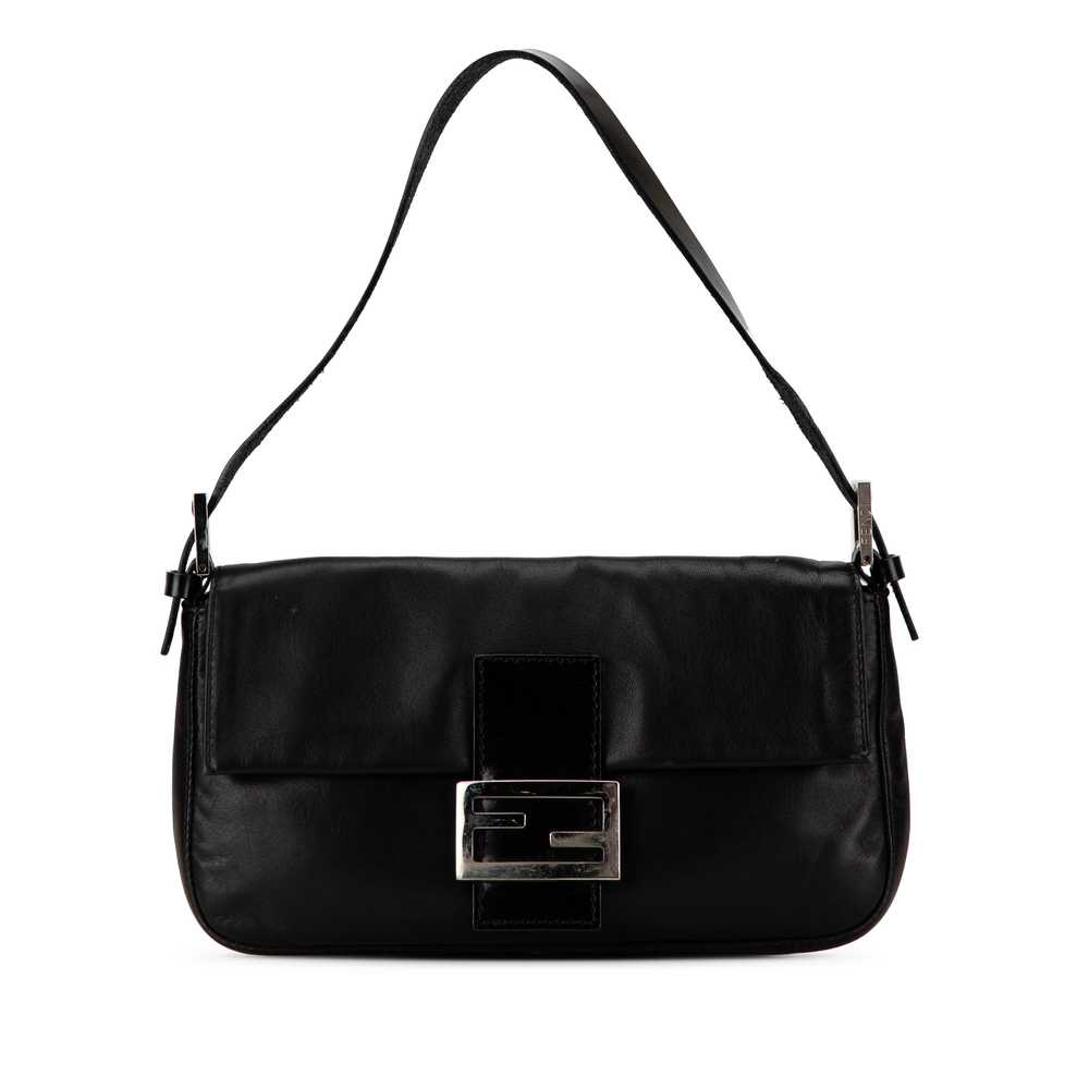 Black Fendi Leather Baguette Shoulder Bag - image 1