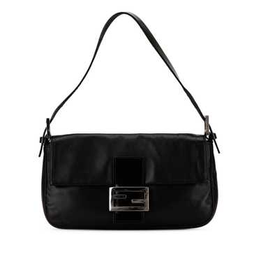 Black Fendi Leather Baguette Shoulder Bag - image 1