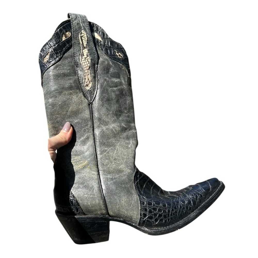 Veari Buitre Hybrid western boots genuine alligat… - image 2