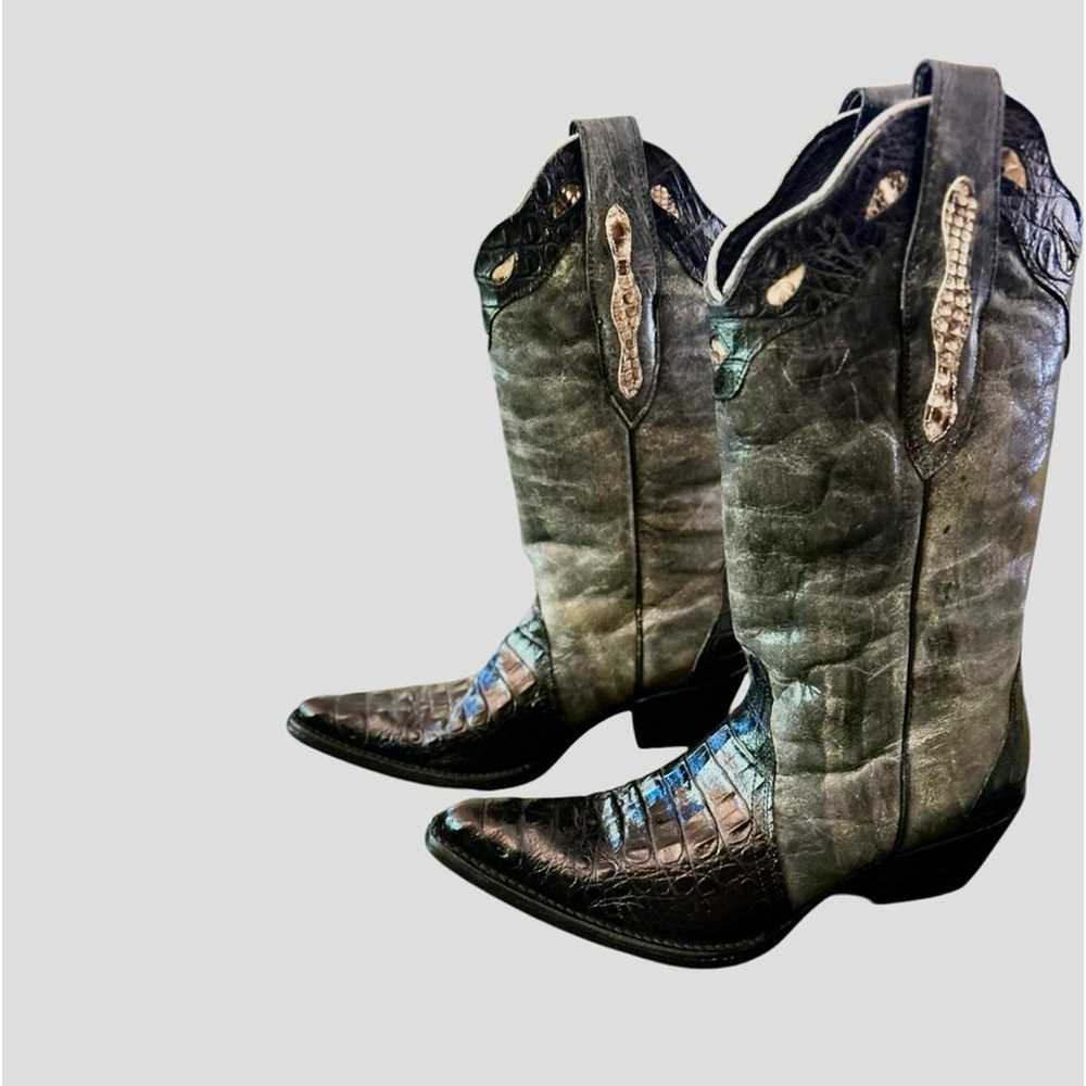 Veari Buitre Hybrid western boots genuine alligat… - image 5