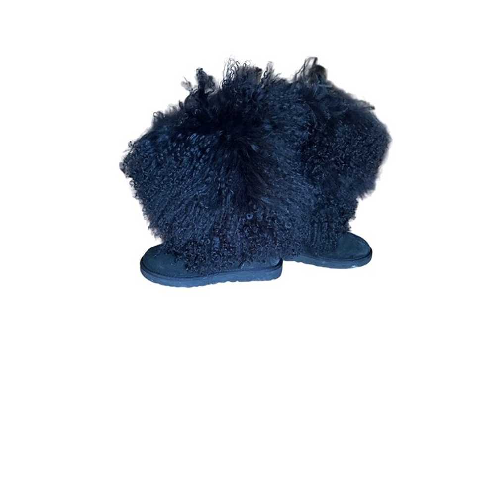 Ugg Australia Black Mongolian Sheepskin Suede Boo… - image 3