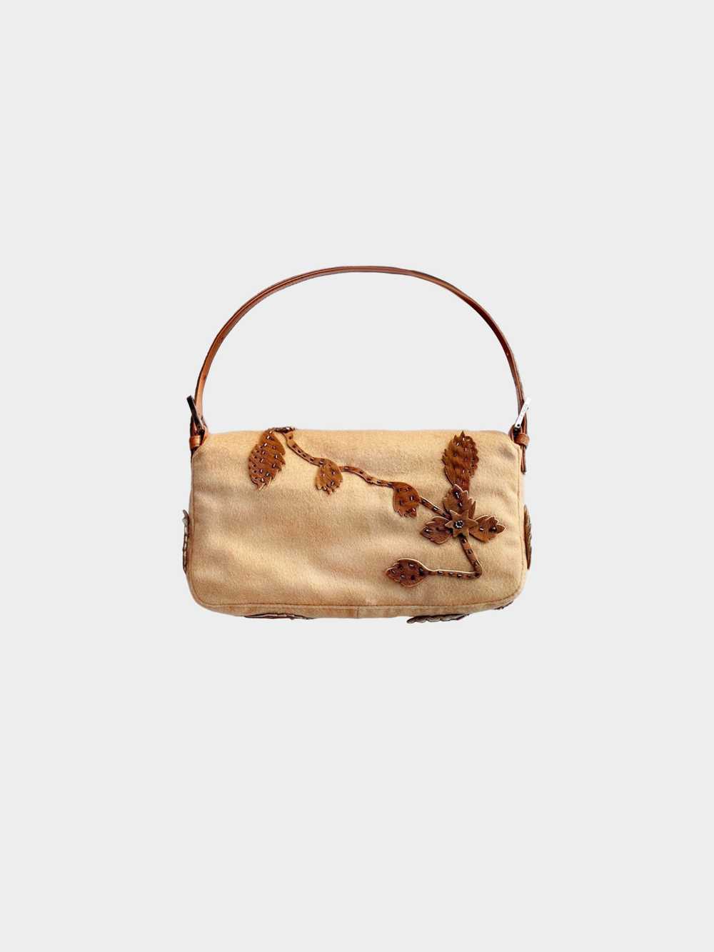 Fendi 2000s Brown Felt and Pony Hair Applique Bag… - image 2