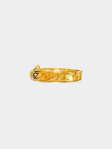 Chanel 1980s Gold Logo Bangle Bracelet