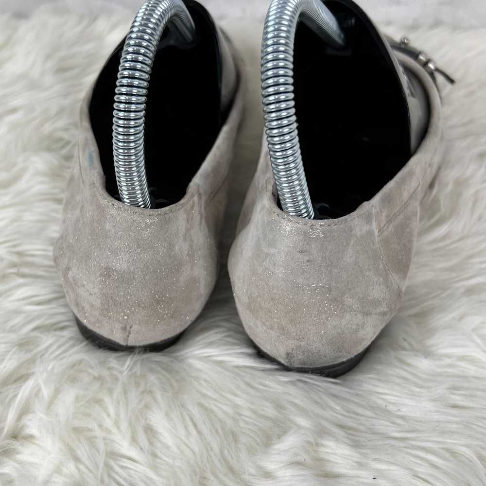 AGL Cap Toe Ballet Flat Taupe Suede/ Snake Toe Sh… - image 7