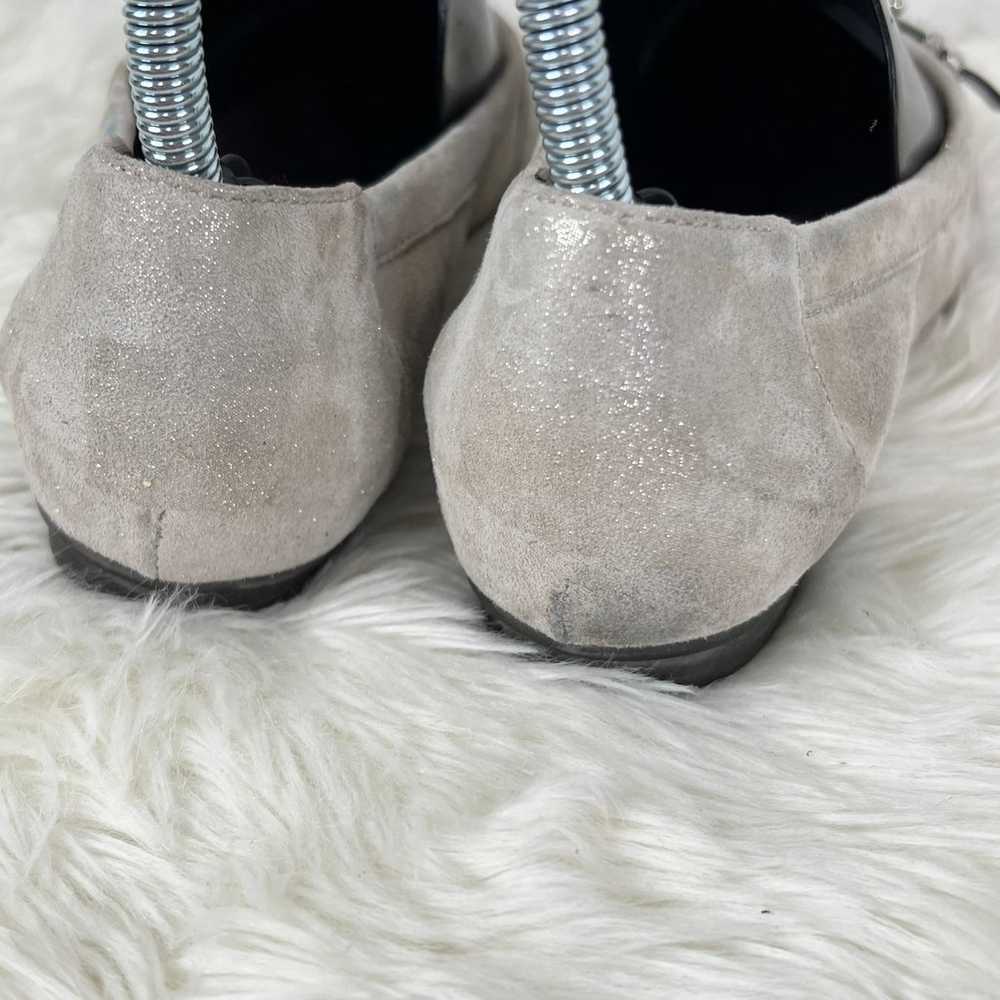 AGL Cap Toe Ballet Flat Taupe Suede/ Snake Toe Sh… - image 8