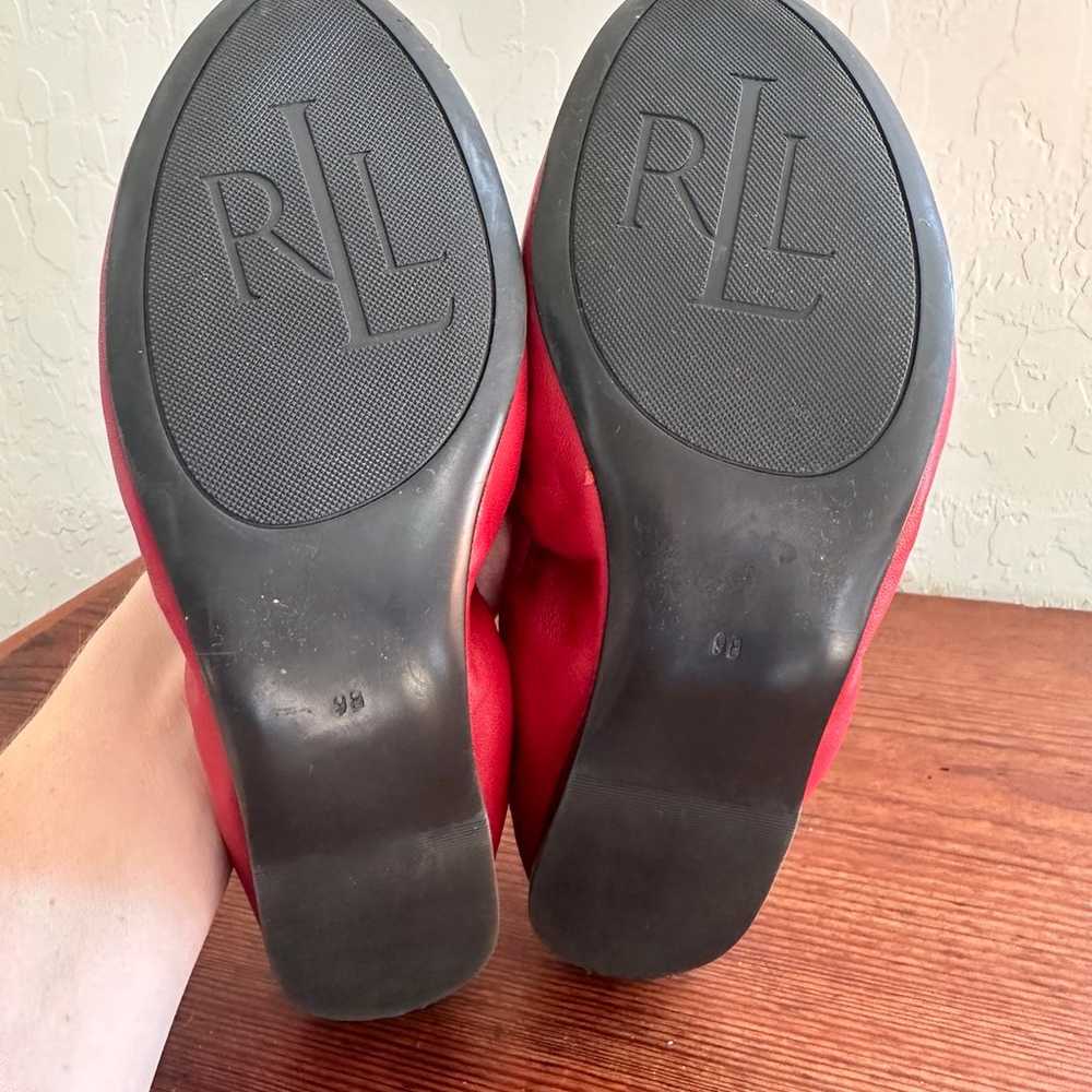 Ralph Lauren RLL Metallic Red Leather Brittany Ba… - image 9