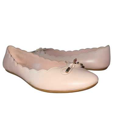 Kate Spade Flats 11B Scalloped Blush Pink Leather… - image 1