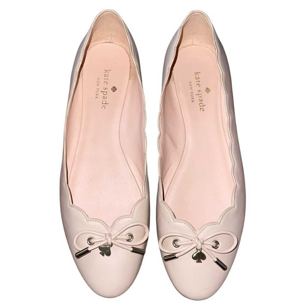 Kate Spade Flats 11B Scalloped Blush Pink Leather… - image 2