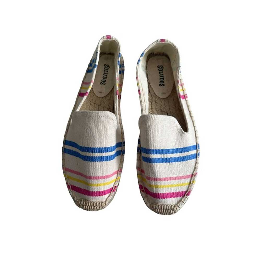 SOLUDOS Multicolor Striped Espadrilles Flats Size… - image 2