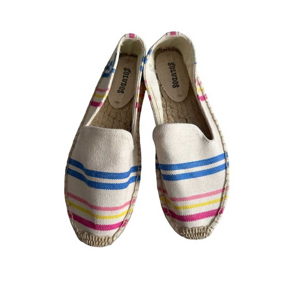 SOLUDOS Multicolor Striped Espadrilles Flats Size… - image 4