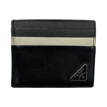 Prada Prada Saffiano Triangle Card Holder Wallet - image 1