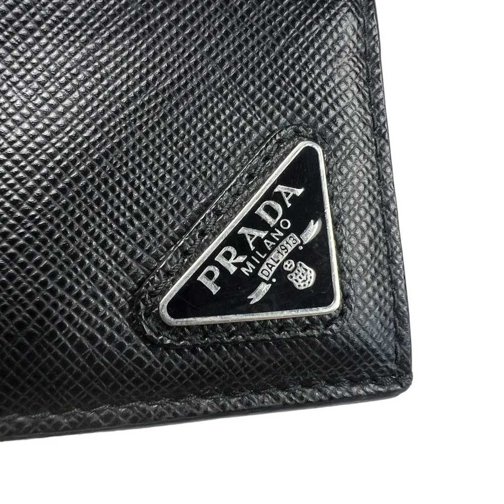 Prada Prada Saffiano Triangle Card Holder Wallet - image 3