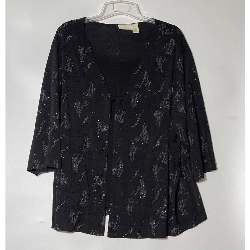 Other Vintage Womens Plus 4X Tunic Black Glitter … - image 1