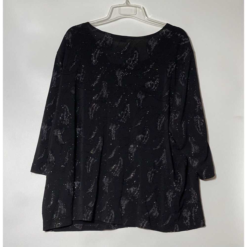 Other Vintage Womens Plus 4X Tunic Black Glitter … - image 2