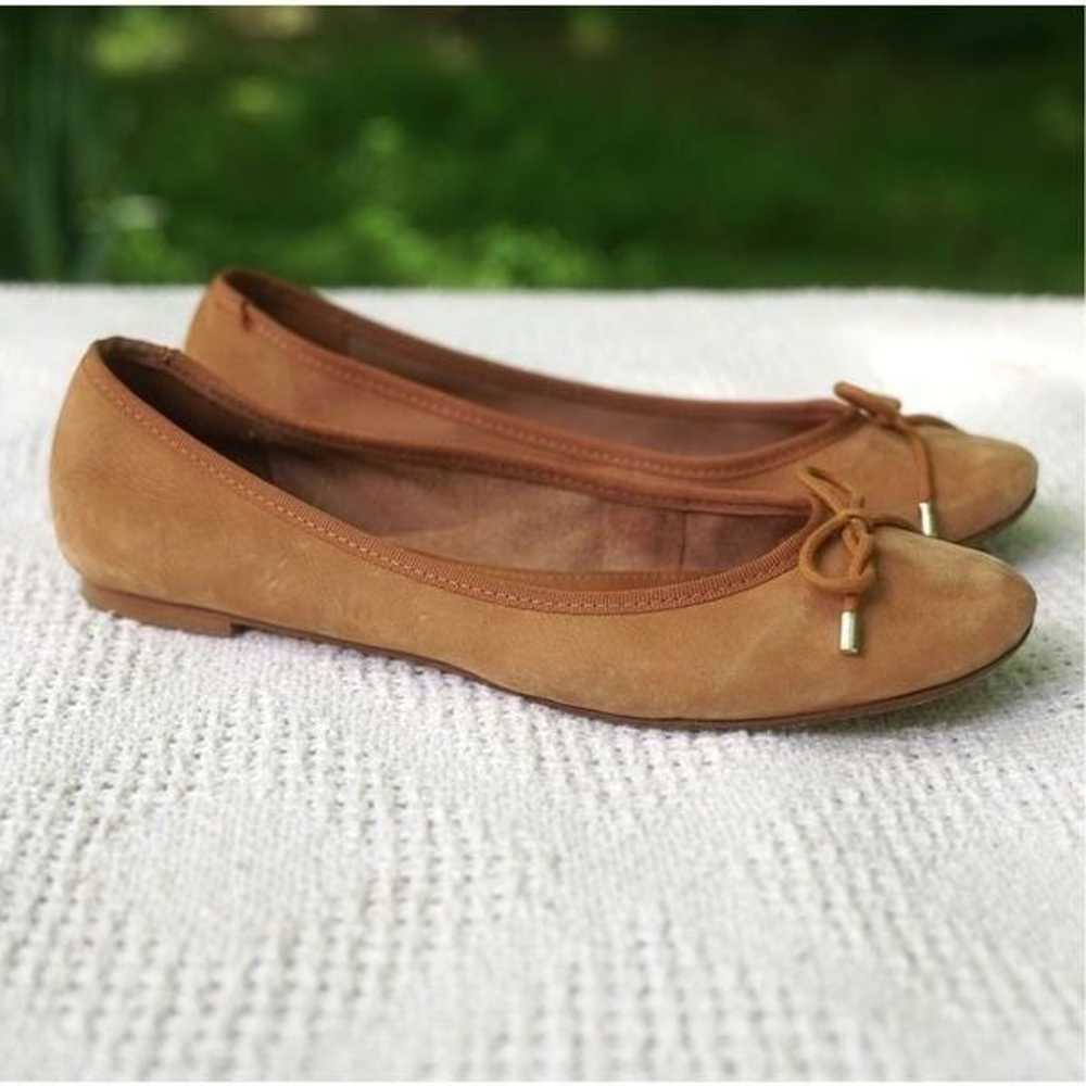 Cosmo Paris Camel Tan Suede Leather Ballet Flats - image 2