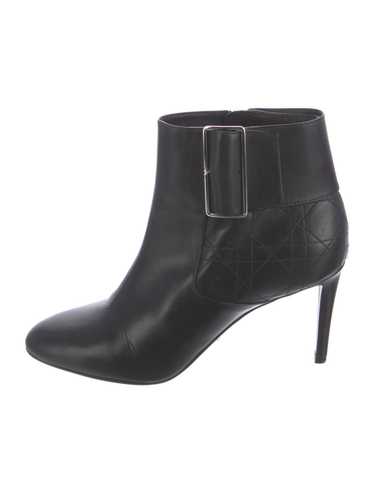 Christian Dior Leather Ankle Boots Black Cannage … - image 1