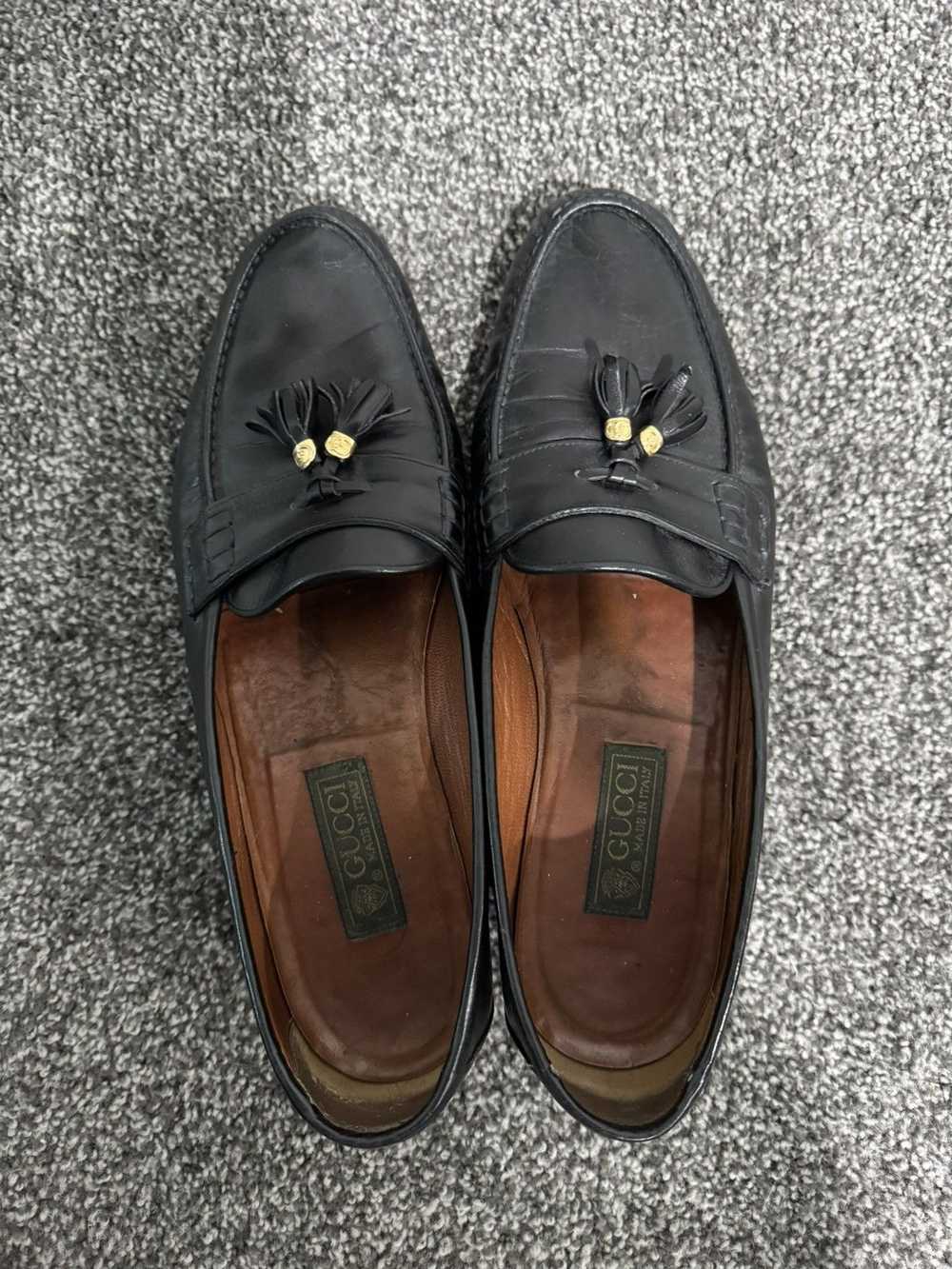 Gucci × Vintage Vintage Gucci Loafers - Black Lea… - image 12