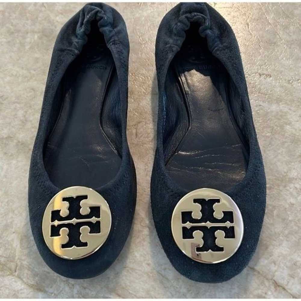 Tory Burch Navy Blue Suede Flats - image 1