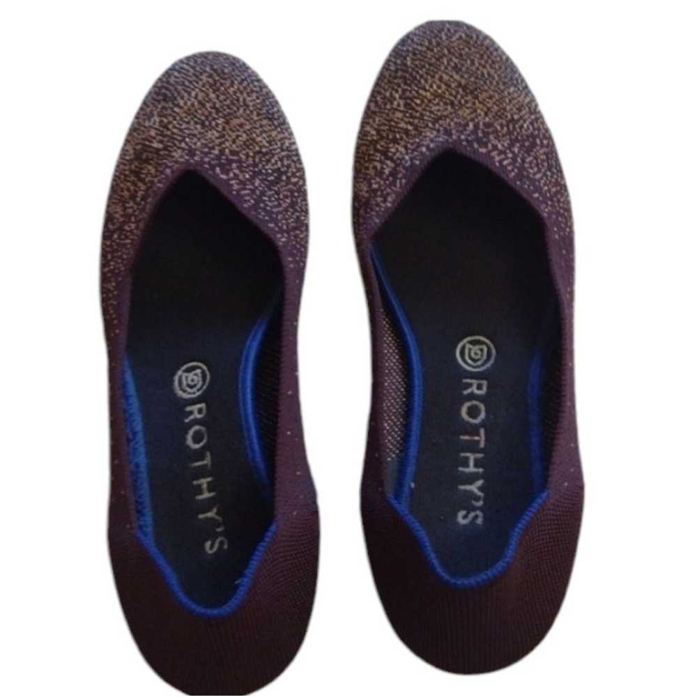 Rothy's Eggplant Metallic Round Toe Flats Comfort… - image 1