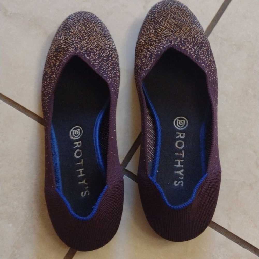 Rothy's Eggplant Metallic Round Toe Flats Comfort… - image 4