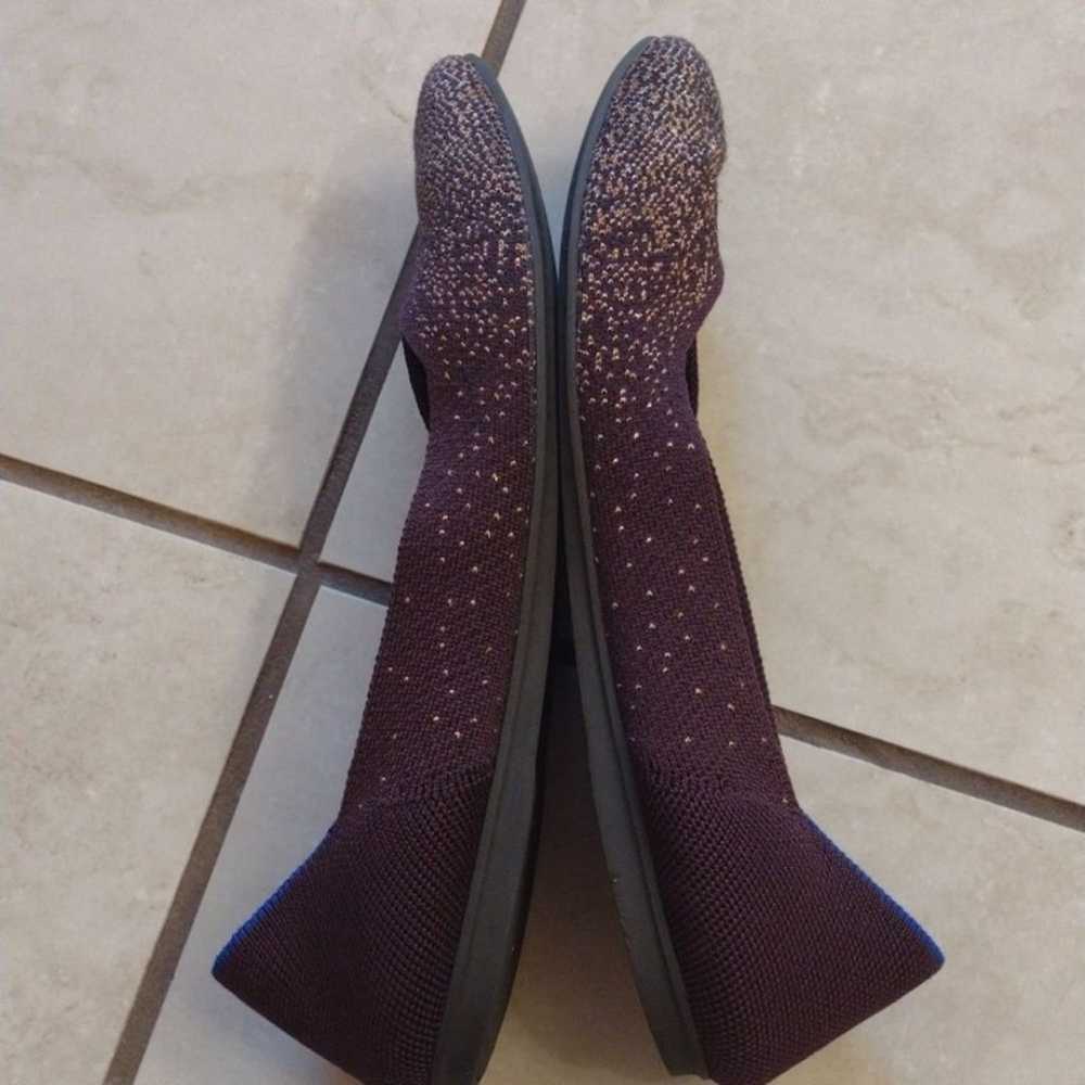 Rothy's Eggplant Metallic Round Toe Flats Comfort… - image 6