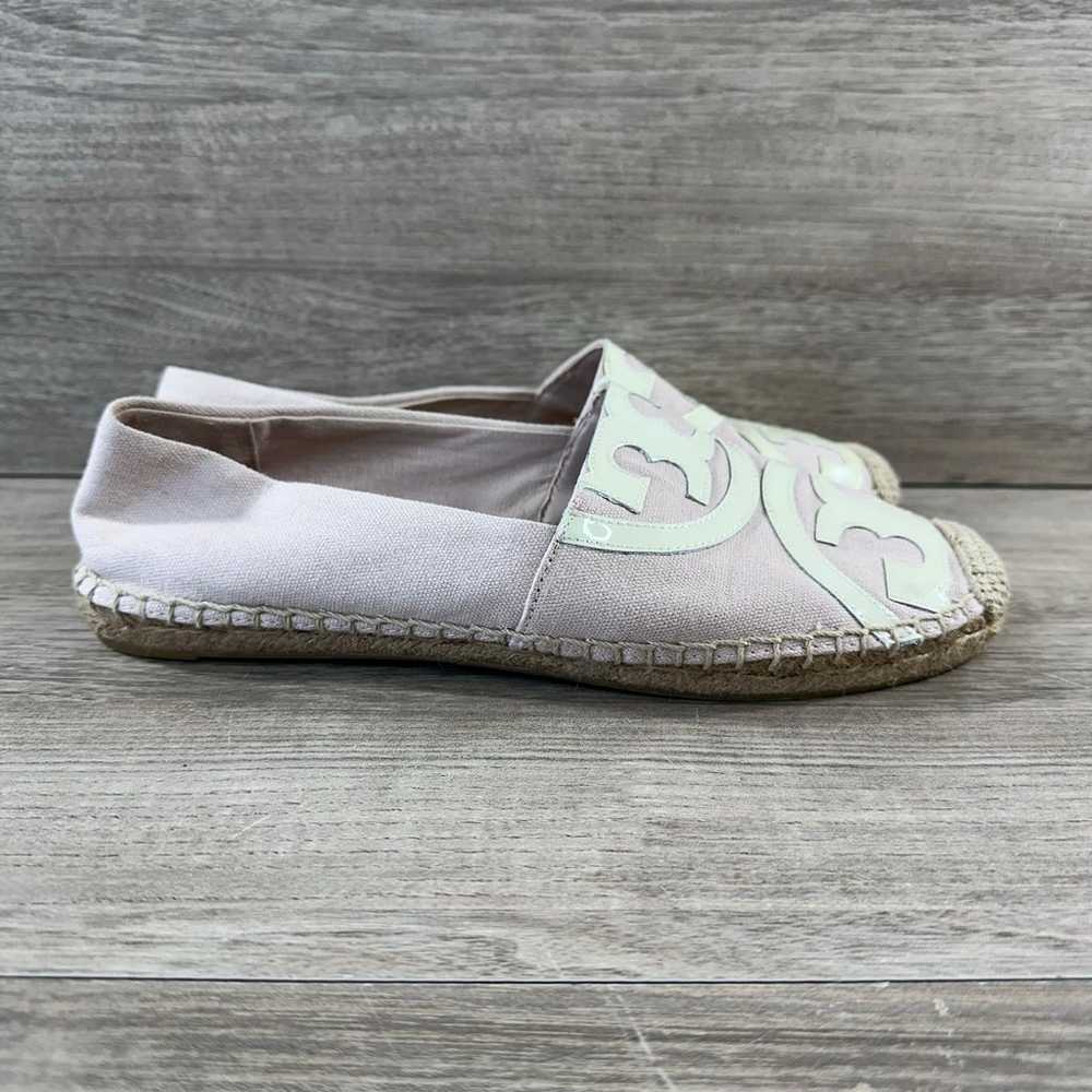 Tory Burch Poppy White Pink Canvas Patent Espadri… - image 2