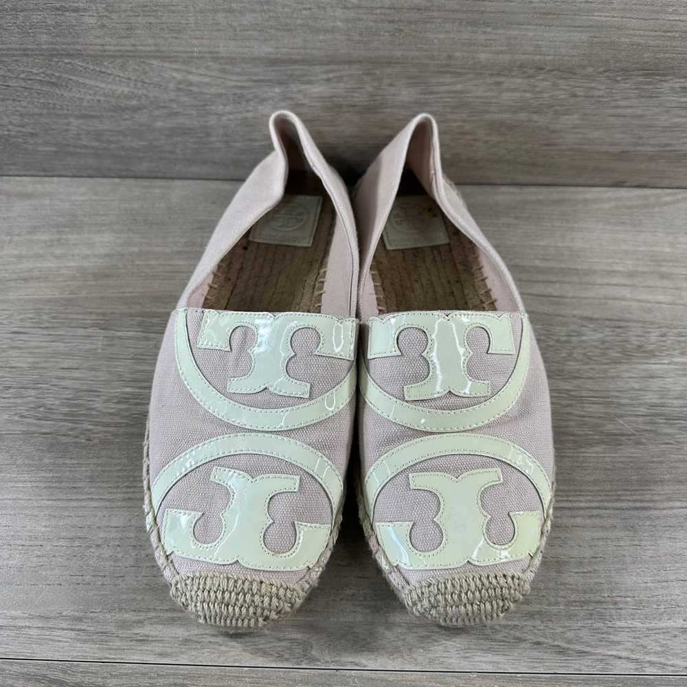 Tory Burch Poppy White Pink Canvas Patent Espadri… - image 6