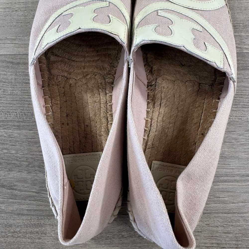 Tory Burch Poppy White Pink Canvas Patent Espadri… - image 7