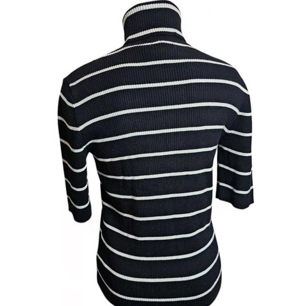 LRL Ralph Lauren Ribbed Black | White Stripe Ther… - image 4