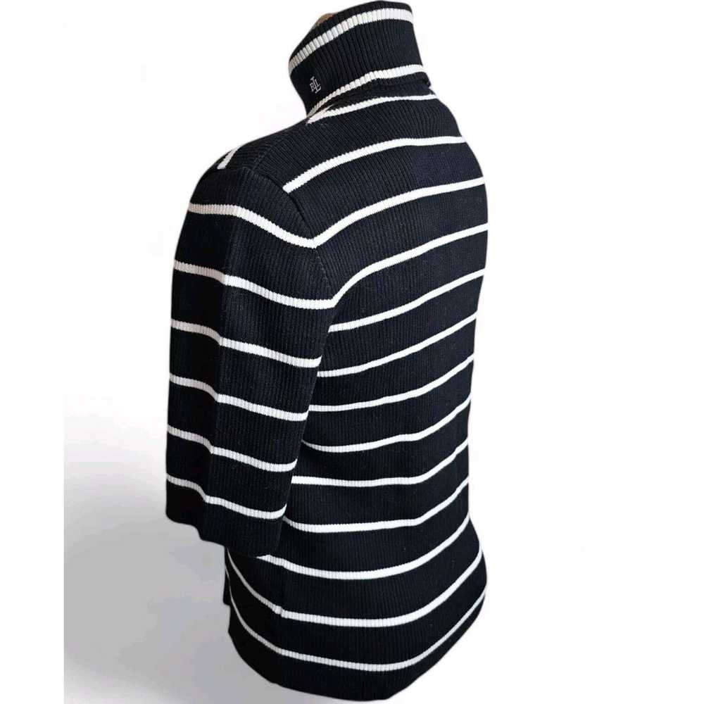 LRL Ralph Lauren Ribbed Black | White Stripe Ther… - image 5