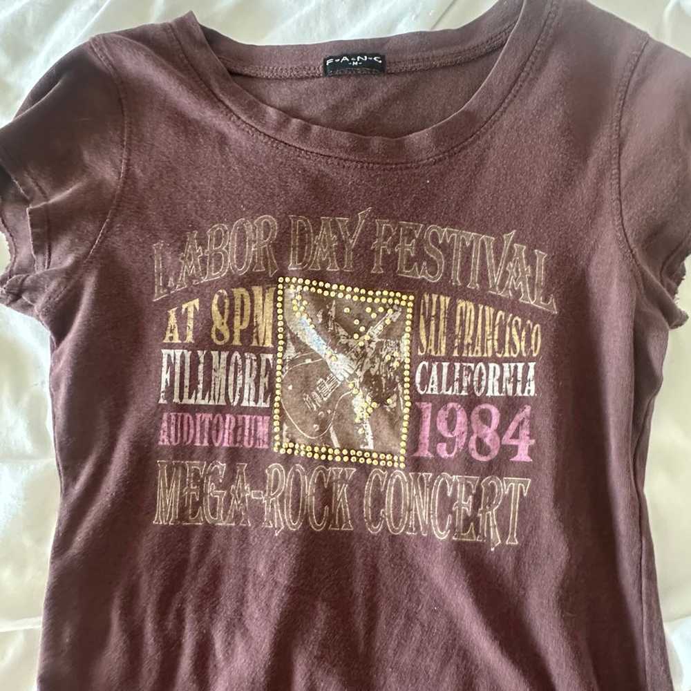 Vintage y2k Brown Brandy Melville style graphic t… - image 2