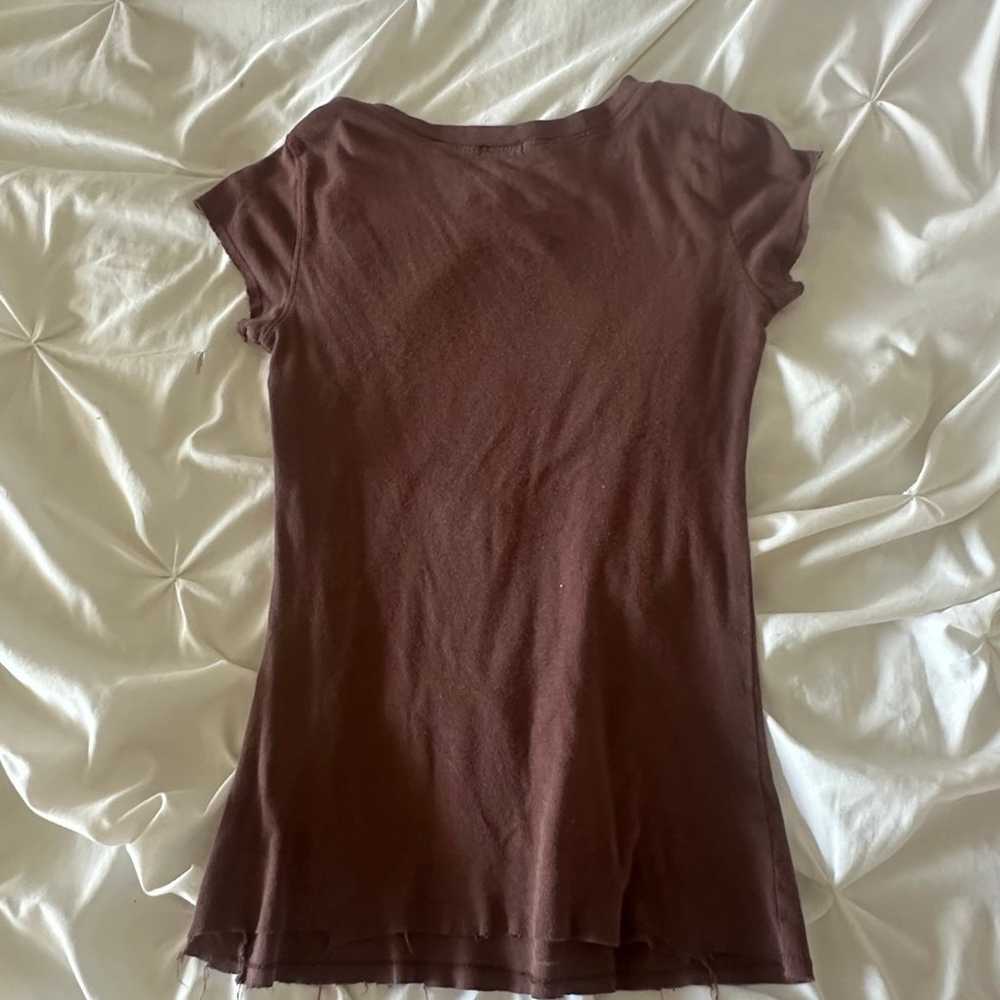 Vintage y2k Brown Brandy Melville style graphic t… - image 3