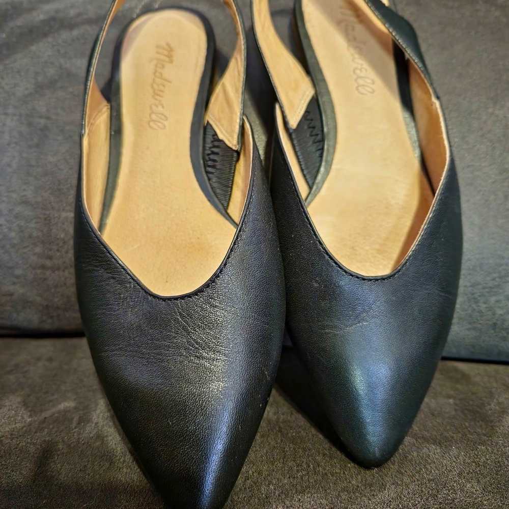 MADEWELL Black Leather Ava Slingback flats sz5 - image 10