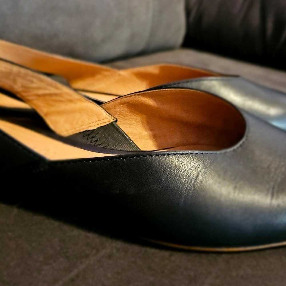 MADEWELL Black Leather Ava Slingback flats sz5 - image 2