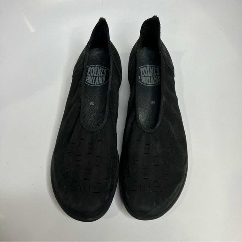 Loints Holland black flats perforated leather siz… - image 2