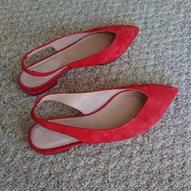 J. Crew Red Suede Slingback Flats in red size 37