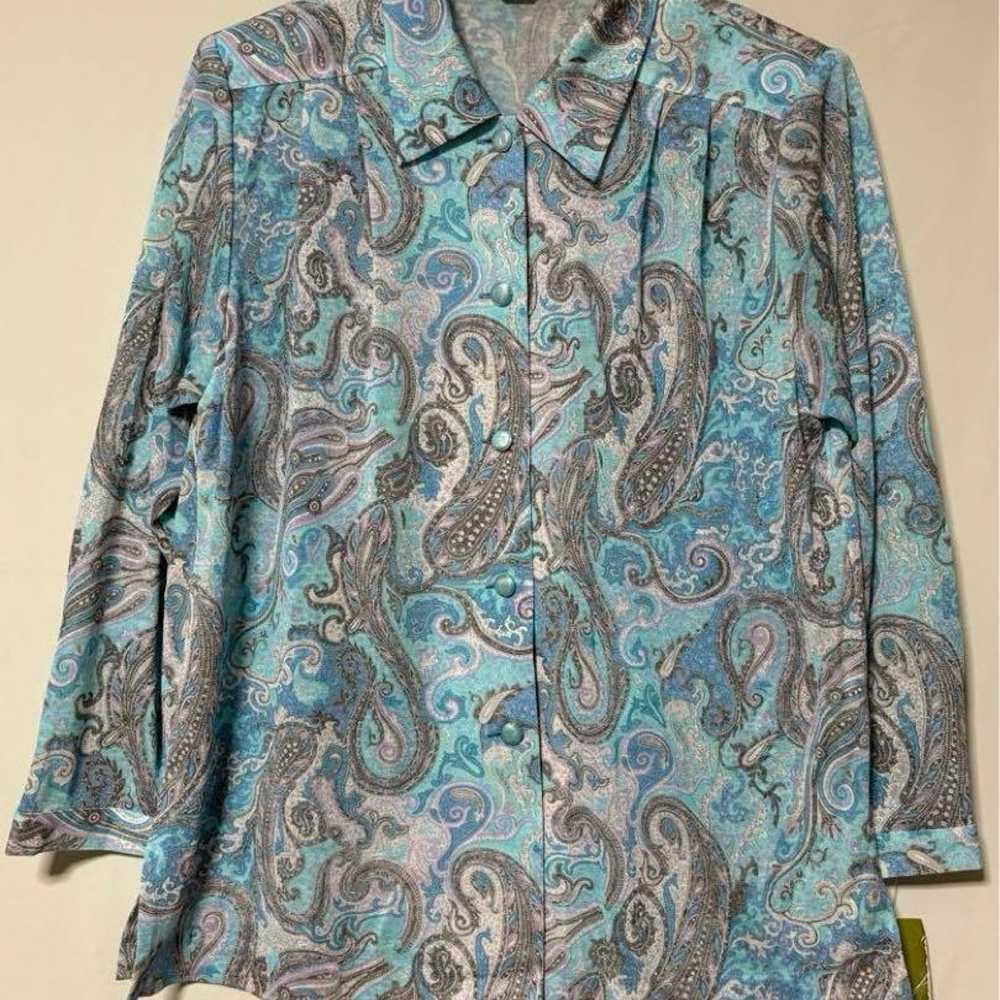 Paisley shirt, vintage, long sleeve, triacetate, … - image 1