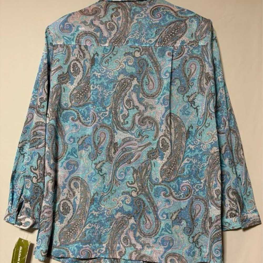 Paisley shirt, vintage, long sleeve, triacetate, … - image 2