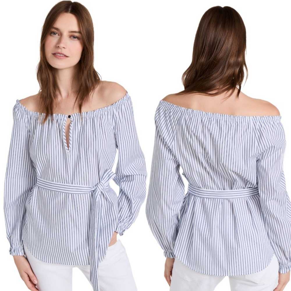 Rag & Bone NEW Sierra Off-Shoulder Striped Top La… - image 1