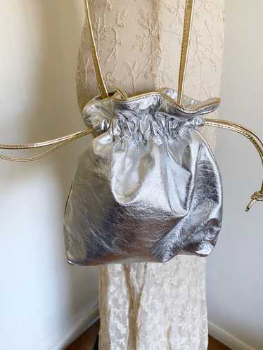 Silver Small Leather Pouch Purse - image 1