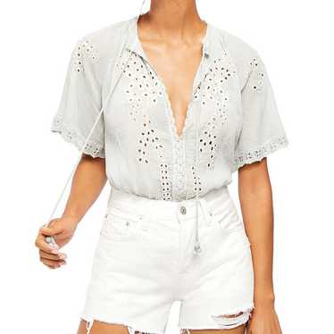 Free People Dahlia Embroidered Blouse