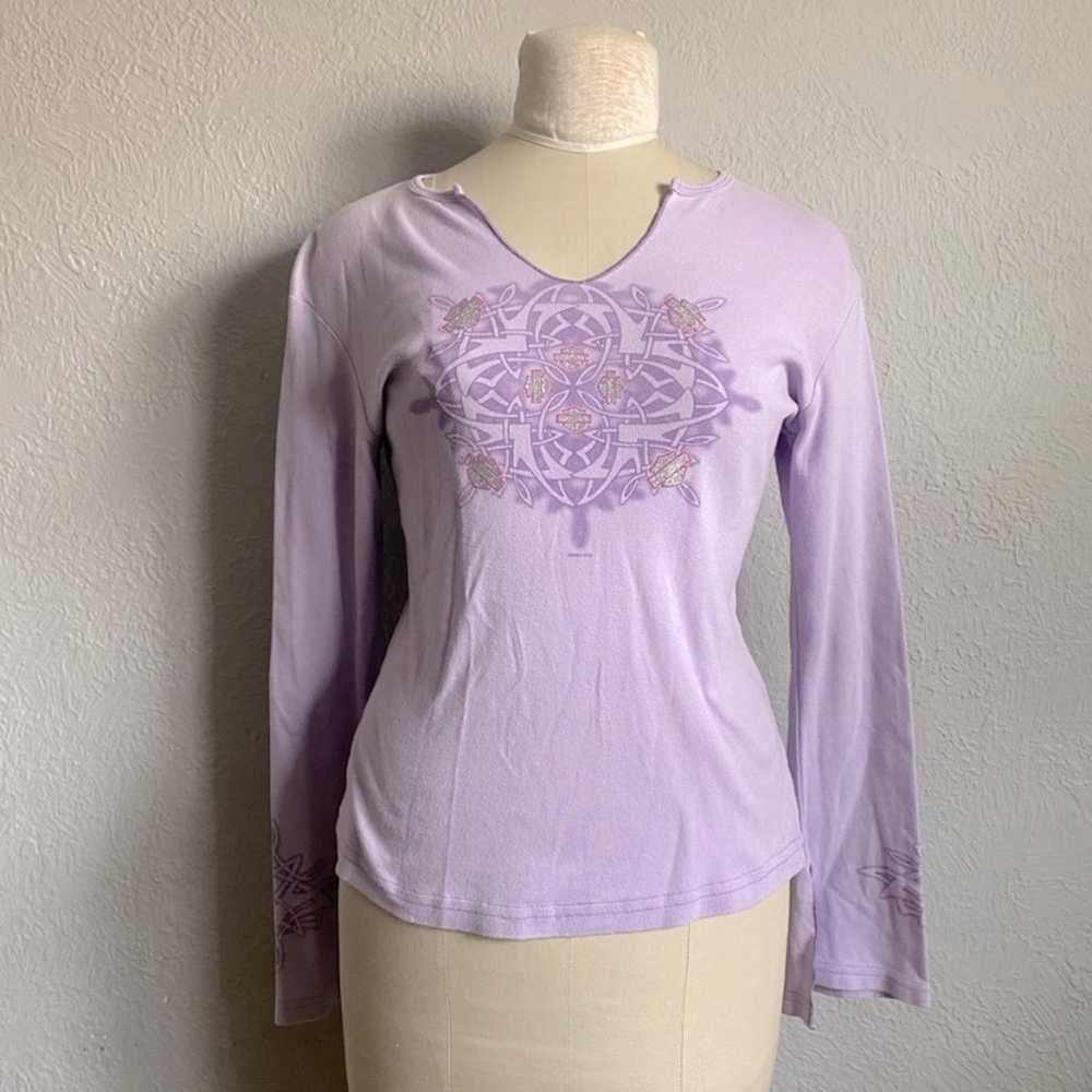 Harley Davidson Y2k Long sleeve Purple Size Medium - image 1