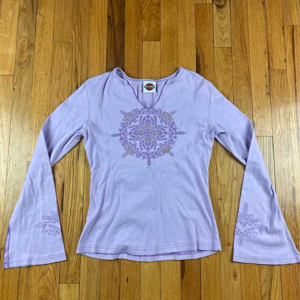 Harley Davidson Y2k Long sleeve Purple Size Medium - image 4